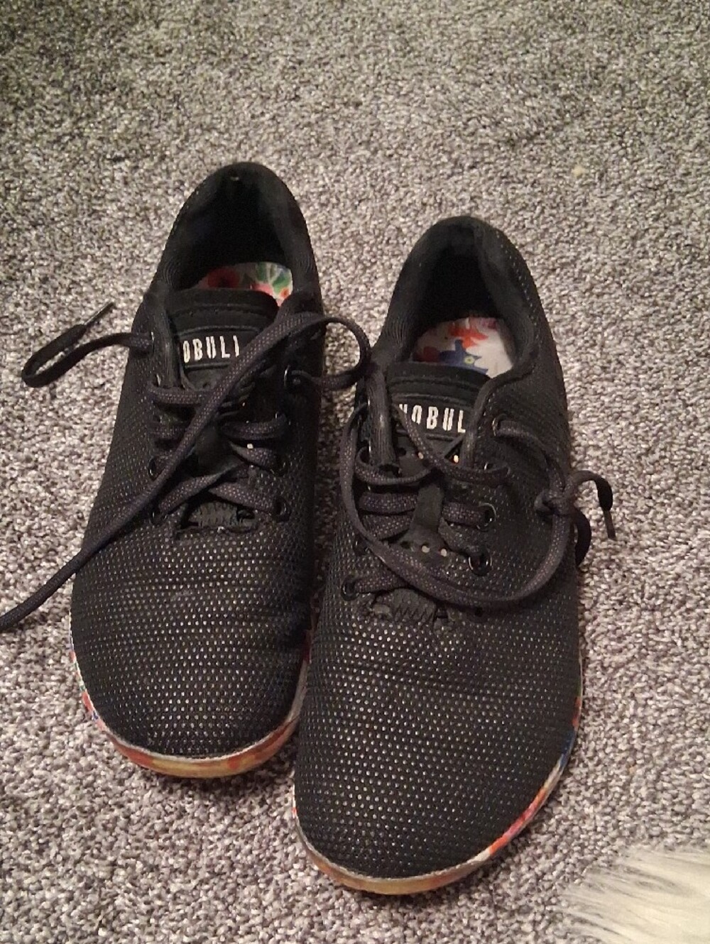 NOBULL Black & Light Green Floral-Accent Womens Trainers - Picture 2 of 8